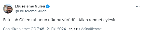 FETÖ elebaşı Fethullah Gülen öldü