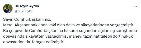 Cumhurbaşkanı Erdoğan, Meral Akşener'e açtığı tüm davaları geri çekti