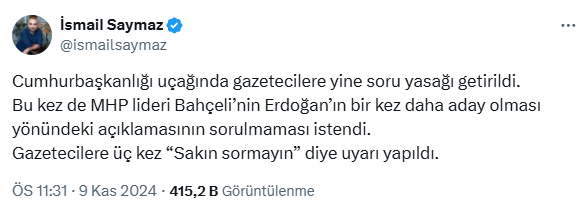 Cumhurbaşkanı Erdoğan'ın uçağında 