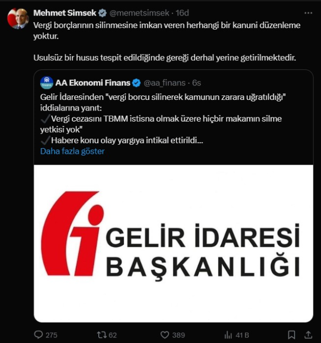 Vergi borçları siliniyor mu? Bakan Şimşek'ten iddialara yanıt