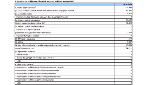 Merkez Bankası'nın rezervleri en yüksek seviyesine ulaştı