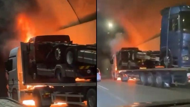 Sabiha Gökçen Tüneli’nde TIR yangını