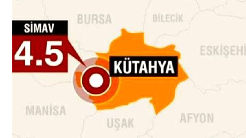 Kütahya’da 4,5 büyüklüğünde deprem