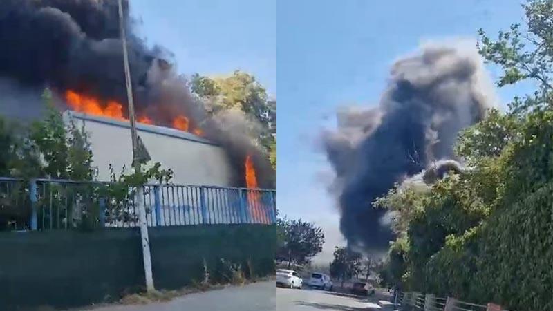 Pendik’te İSKİ’ye ait tesiste yangın