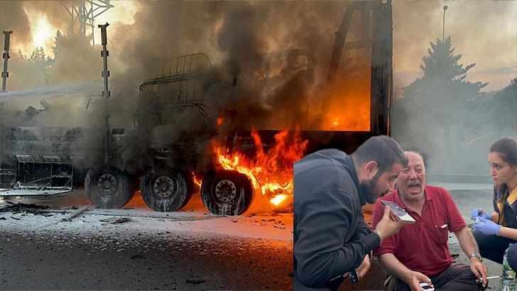 Nevşehir’de sünger yüklü TIR alev aldı