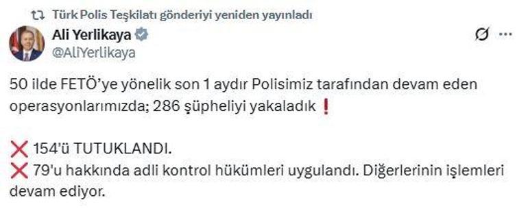 50 ilde FETÖ operasyonları: 154 tutuklama