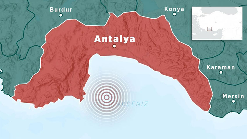 Antalya’da 3.6 büyüklüğünde deprem