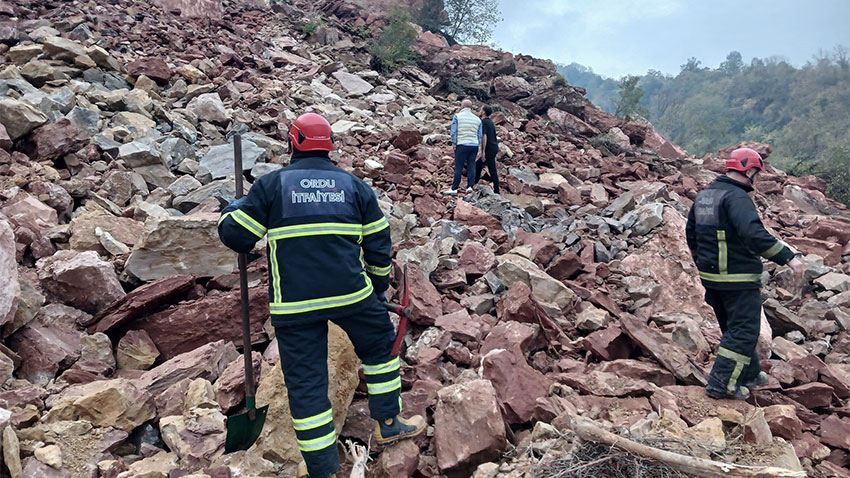Ordu’da taş ocağında göçük