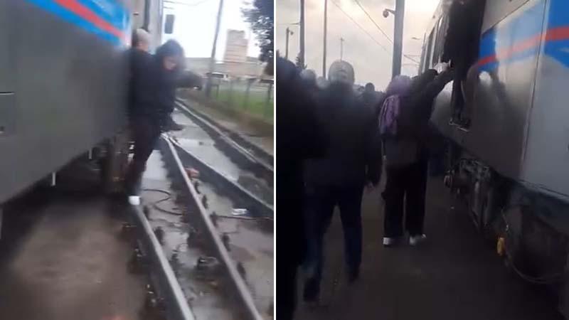 Topkapı’da tramvay raydan çıktı