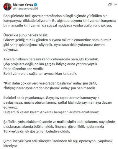 Yavaş: Benim kendimden en ufak şüphem yok çünkü saklayacak hiçbir şeyim yok