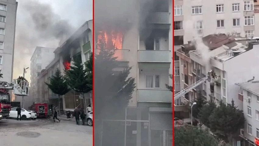 Maltepe’de 4 katlı binada yangın