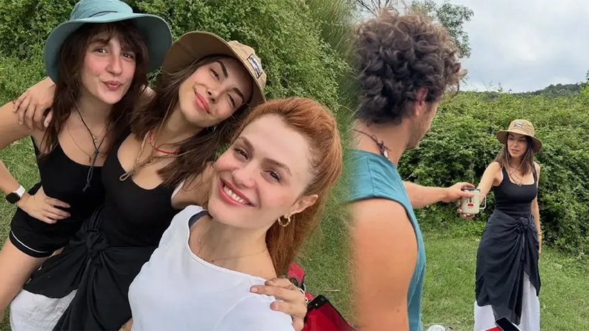 Deniz Baysal rol arkadaşlarıyla kampa çıktı