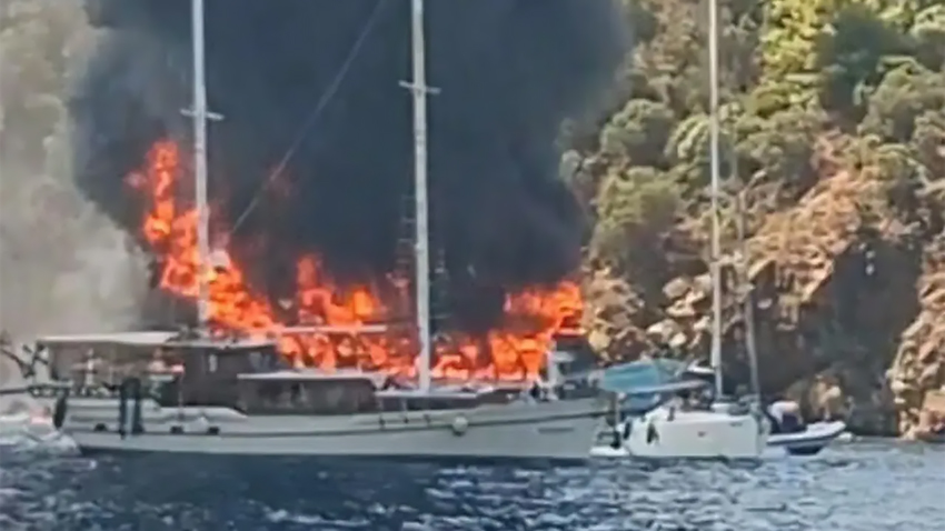 Fethiye’de tekne faciası ucuz atlatıldı